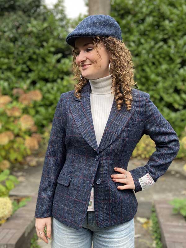 Harris Tweed Damen Sakko Scottish Blue