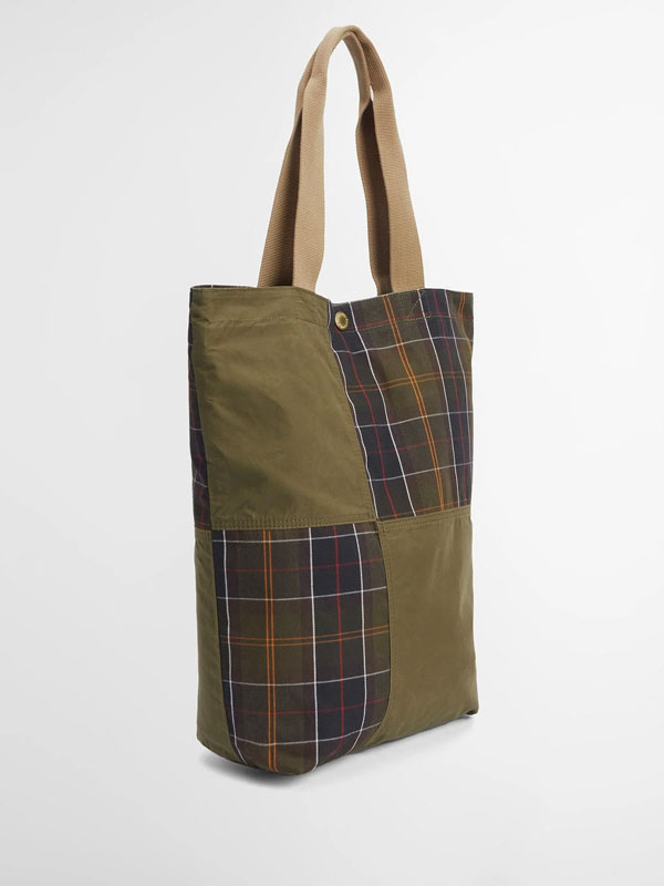 Barbour Tote Bag Transport Patchwork Olive