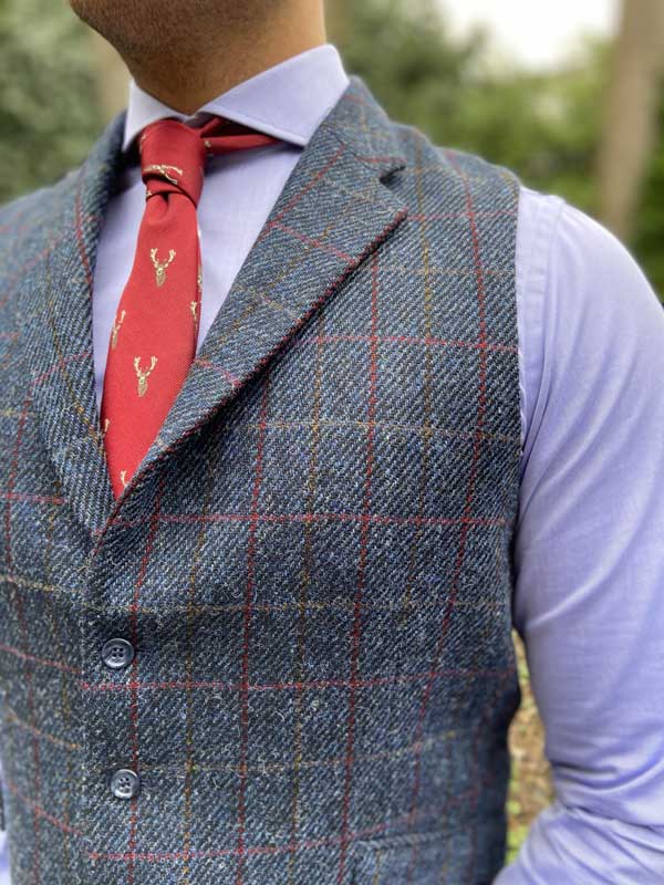 Harris Tweed Weste Blau 613
