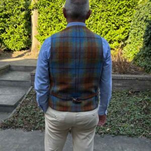 Harris Tweed Weste ''Wales'' In Gold Tartan