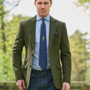 A Harris Tweed Sakko Green Herringbone