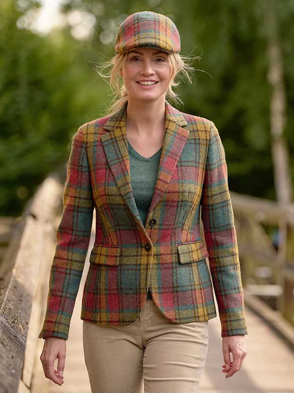 Harris Tweed Blazer ''Ami'' In Colorful Tartan