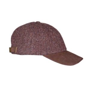 Harris Tweed Cap Braunes Fischgrätenmuster