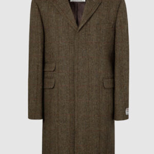Harris Tweed Overjas, Chelsea Overcoat - Brown
