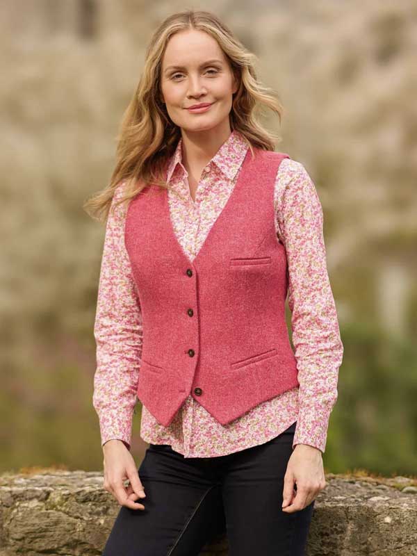 Harris Tweed Weste ''Lea'' In Pink
