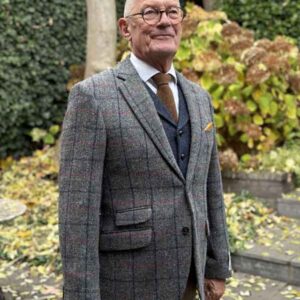 Harris Tweed Sakko ''London'' In Anthra Check