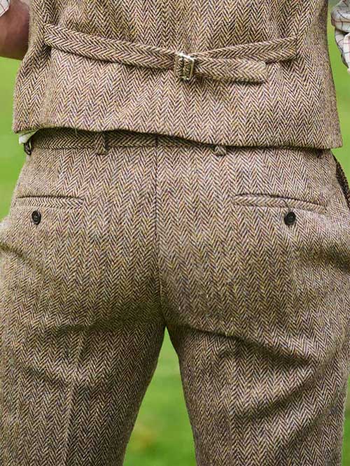 Harris Tweed Hose, Brown Herringbone