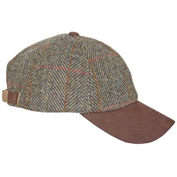 Harris Tweed Baseballkappe Olive/Gold