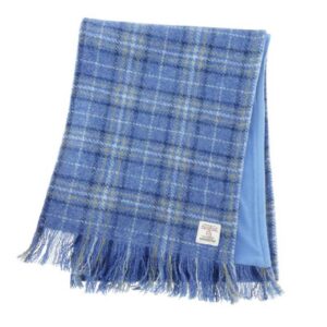 Harris Tweed Schal In Hellblau Kariert