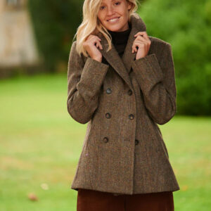 Caban ''Kathy'' Aus Harris Tweed In Evergreen