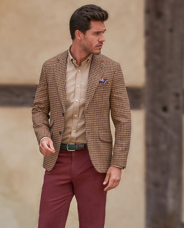 Harris Tweed Sakko ''London'' In Country Houndstooth