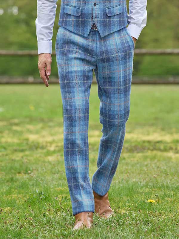 Harris Tweed Hose ''Mr. Miller " In Jeans Herringbone