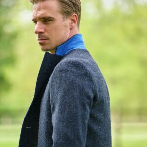 Harris Tweed Blazermantel “Barney” Für Herren In Blue Herringbone