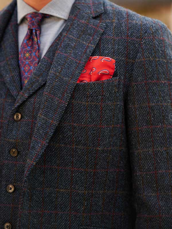 Harris Tweed Sakko ''London'' In Scottish Blue