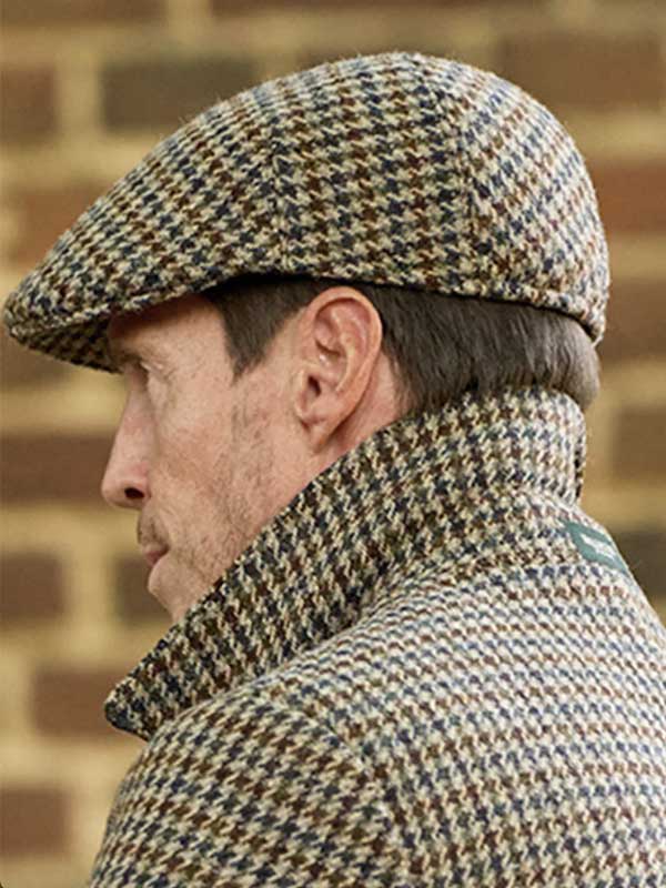 Harris Tweed Mütze "Henry Cap" In Houndstooth Tweed