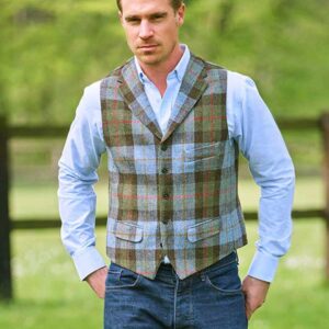 Harris Tweed Weste ”Wales” im Highland Check