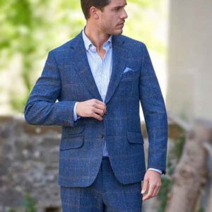 Harris Tweed Sakko ''London'' In Dark-Blue Herringbone