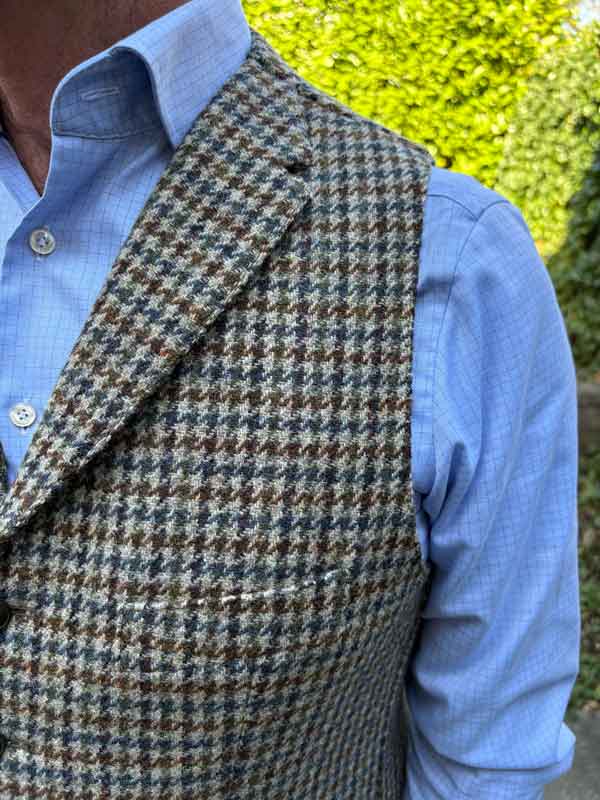 Harris Tweed Weste ''Wales'' In Houndstooth Tweed