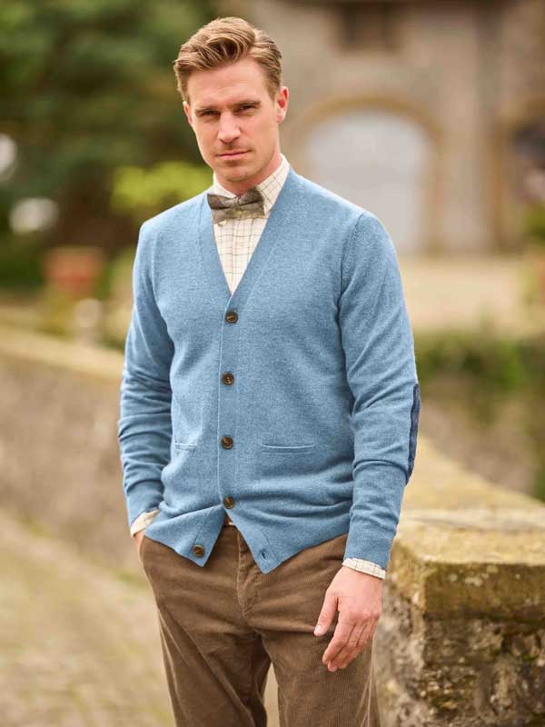 Herren Merino-Strickjacke ''The Cardigan'' In Blue