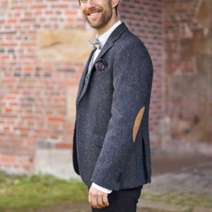 Harris Tweed Sakko Antrazit Fischgräte