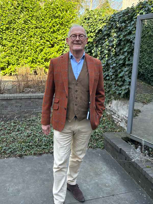 Harris Tweed Sakko London In Rust Overcheck