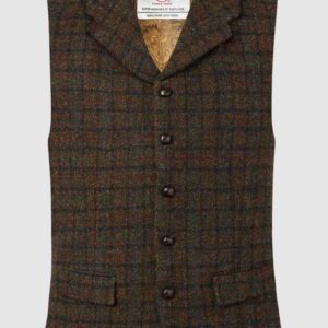 Harris Tweed Weste, Angus Waistcoat - Brown Multi