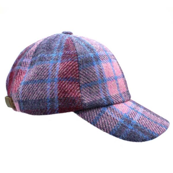 Harris Tweed Cap Rannoch Rosa Blau Kariert