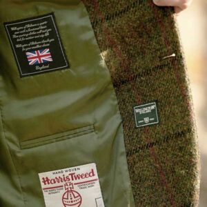 Harris Tweed Sakko ''London'' In Green Overcheck