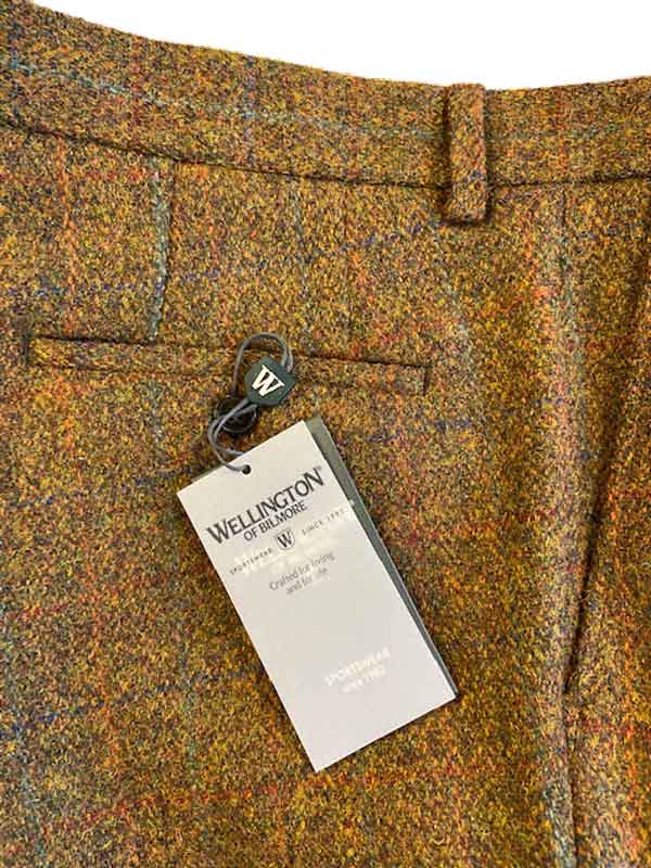 Harris Tweed Pantalon Oker met Lichte Overruit