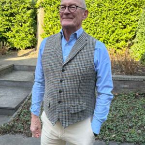 Harris Tweed Weste ''Wales'' In Houndstooth Tweed