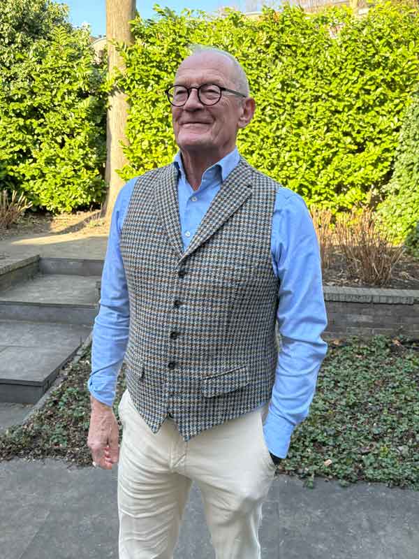 Harris Tweed Weste ''Wales'' In Houndstooth Tweed