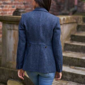 Harris Tweed Damen Blazer in Blue Herringbone 610