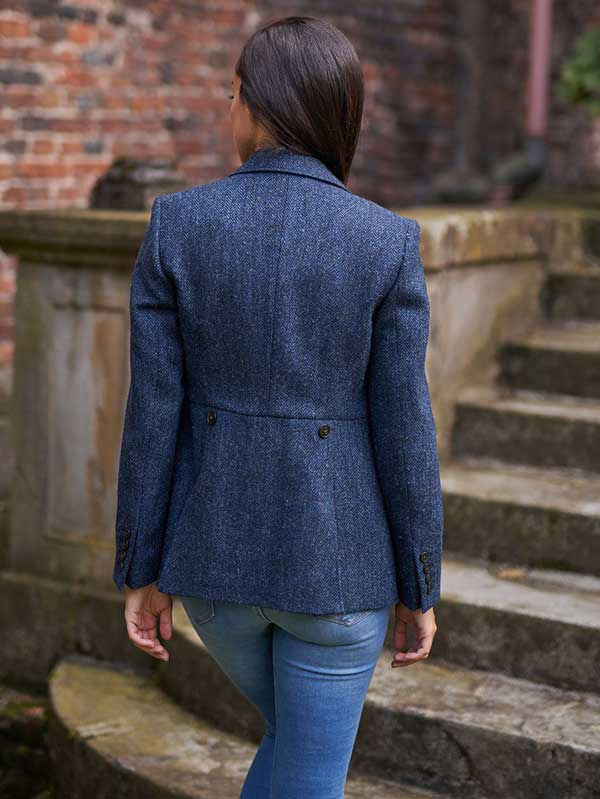 Harris Tweed Damen Blazer in Blue Herringbone 610
