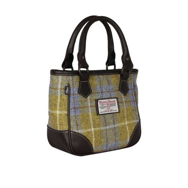 Harris Tweed York Hand Bag Yellow Blue Check