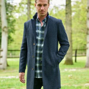 Harris Tweed Blazermantel “Barney” Für Herren In Blue Herringbone
