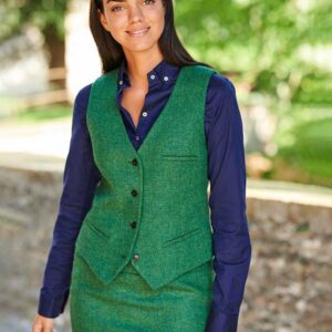 Wellington Harris Tweed Damen Weste 608 Green Twill