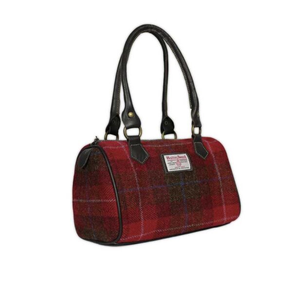 Harris Tweed Barrel Bag Red Check