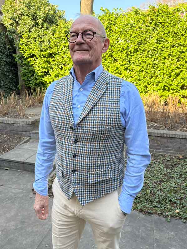 Harris Tweed Weste ''Wales'' In Cream Cocktail