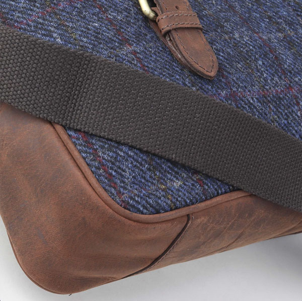Blue Harris Tweed Briefcase