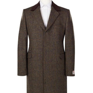 Harris Tweed Overjas, Chelsea Overcoat - Brown