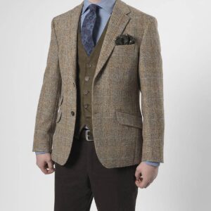 Harris Tweed Sakko ''London'' In Sand Herringbone