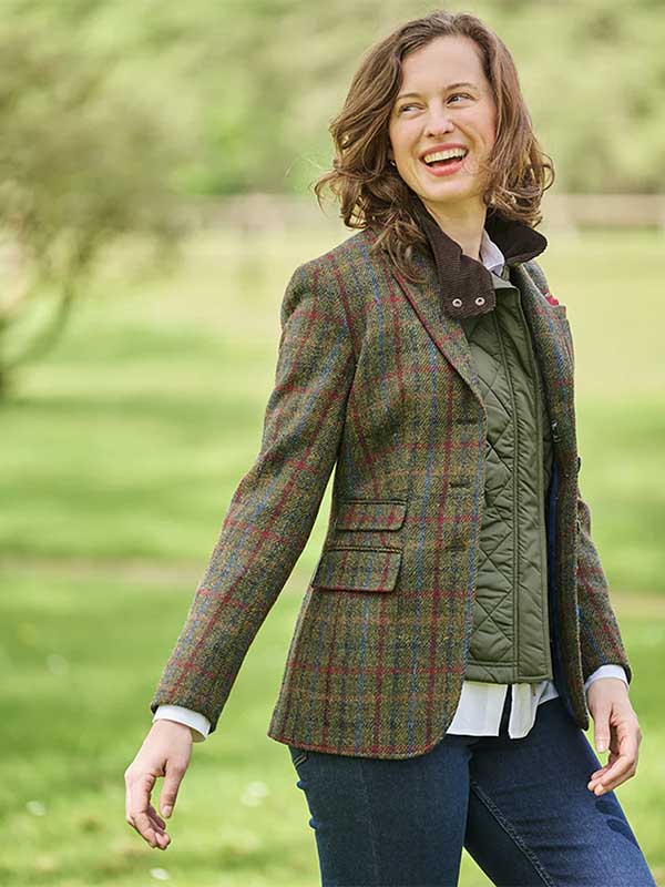 Harris Tweed Damenjacke Grün Kariert 650