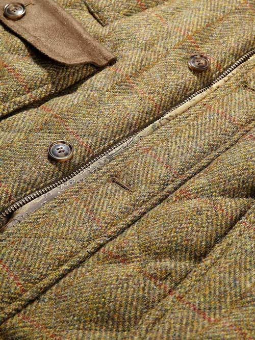 Harris Tweed Gilet, Bodywarmer MUSTARD