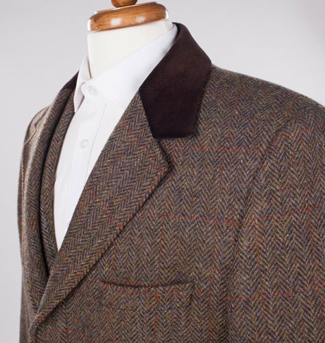 Harris Tweed Overjas, Chelsea Overcoat - Brown