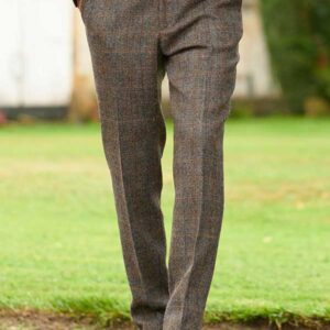 Harris Tweed Hose ''Mr. Miller " In Green-Blue Herringbone