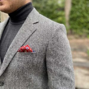 Harris Tweed Sakko DF 601 Grau Fishgrat