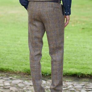 Harris Tweed Hose ''Mr. Miller " In Green-Blue Herringbone