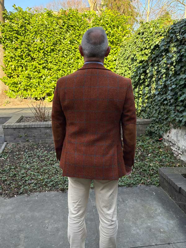 Harris Tweed Sakko London In Rust Overcheck