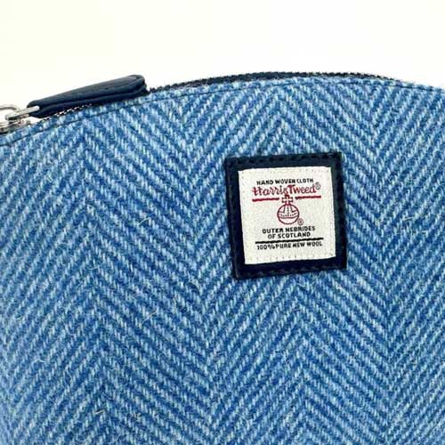Harris Tweed Kosmetiktasche in Himmelblau