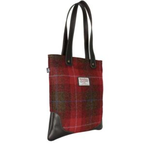 Otley Tote Harris Tweed Handtasche - Rot kariert
